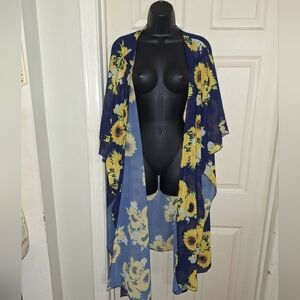 Blue and Yellow Floral Cardigan